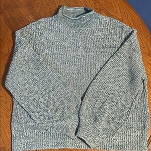 New Without Tags! Women’s 100% Cotton Green & White Roll Neck Sweater, Size L